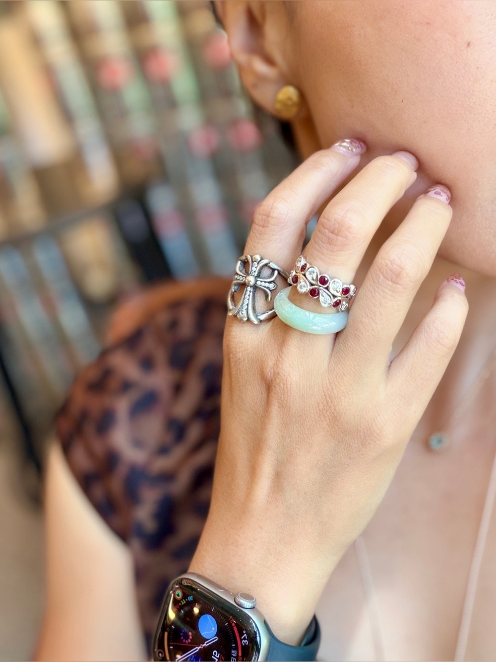 New Aged Vintage Style Cross Statement open ring adjustable US size5-8